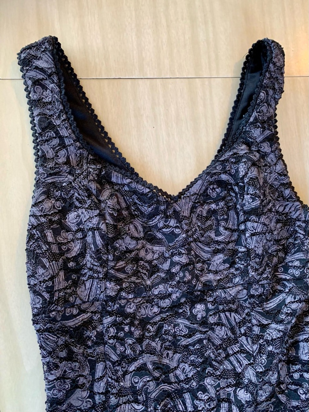 Forever 21 Black and Purple Textured V-Neck Mini Dress